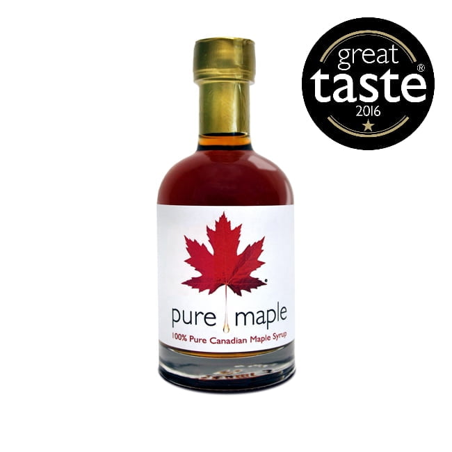 bottle of Amber Rich Maple Syrup with Great Taste award