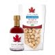 bag of Maple Sea Salted Popcorn + bottle of Amber Rich Maple Syrup