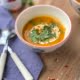 Vegan Roasted Maple Butternut Squash Soup with yoghurt, coriander and chilli pepper